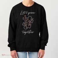 Autism Mom Let's Grow Together Puzzle Piece Autism Awareness Gift Women's Sweatshirt thumb 0