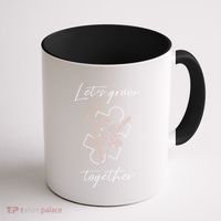 Autism Mom Let's Grow Together Puzzle Piece Autism Awareness Gift Coffee Mug thumb 1