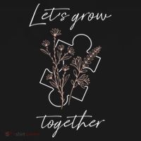 Autism Mom Let's Grow Together Puzzle Piece Autism Awareness Gift Women's Hoodie thumb 2