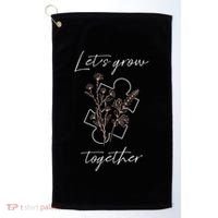 Autism Mom Let's Grow Together Puzzle Piece Autism Awareness Gift Golf Towel thumb 0