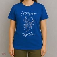 Autism Mom Let's Grow Together Puzzle Piece Autism Awareness Gift T-Shirt thumb 4