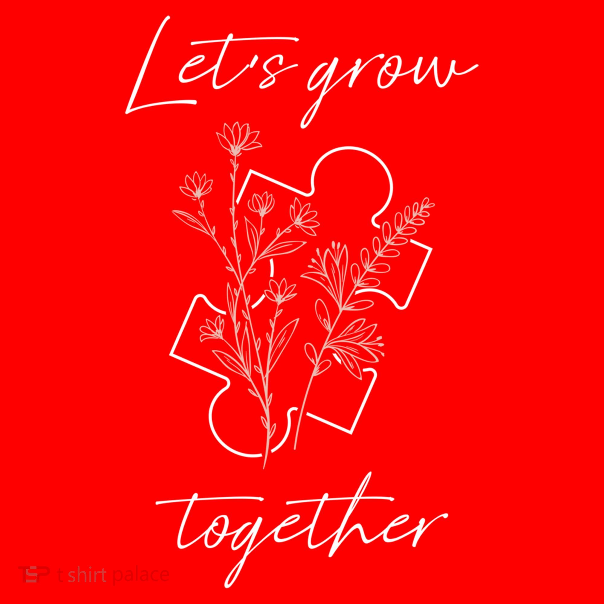 Autism Mom Let's Grow Together Puzzle Piece Autism Awareness Gift Santa Hat