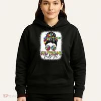 Autism Mom Life Messy Bun Bleached Mothers Day Autism Mom Hoodie thumb 5