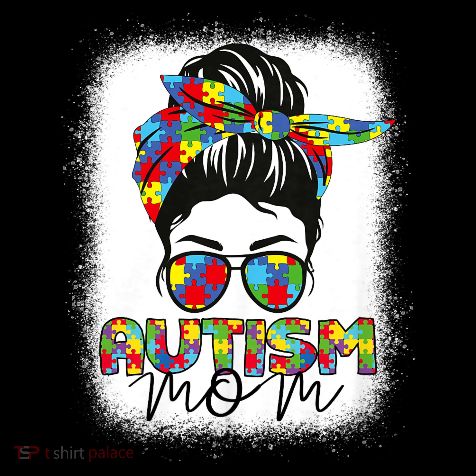 Autism Mom Life Messy Bun Bleached Mothers Day Autism Mom Coffee Mug