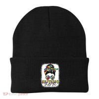 Autism Mom Life Messy Bun Bleached Mothers Day Autism Mom Beanie thumb 0