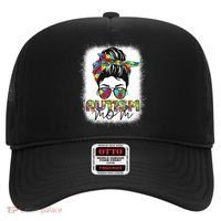Autism Mom Life Messy Bun Bleached Mothers Day Autism Mom Hat thumb 0