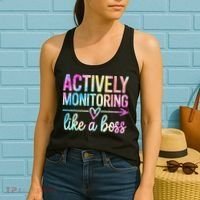 Actively Monitoring Like A Boss State Testing Day Teacher Women's Tank Top thumb 2