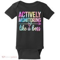Actively Monitoring Like A Boss State Testing Day Teacher Baby Bodysuit thumb 0