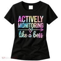 Actively Monitoring Like A Boss State Testing Day Teacher Women's T-Shirt thumb 0