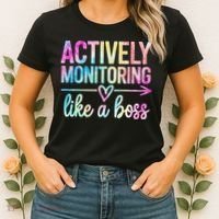 Actively Monitoring Like A Boss State Testing Day Teacher Women's T-Shirt thumb 2