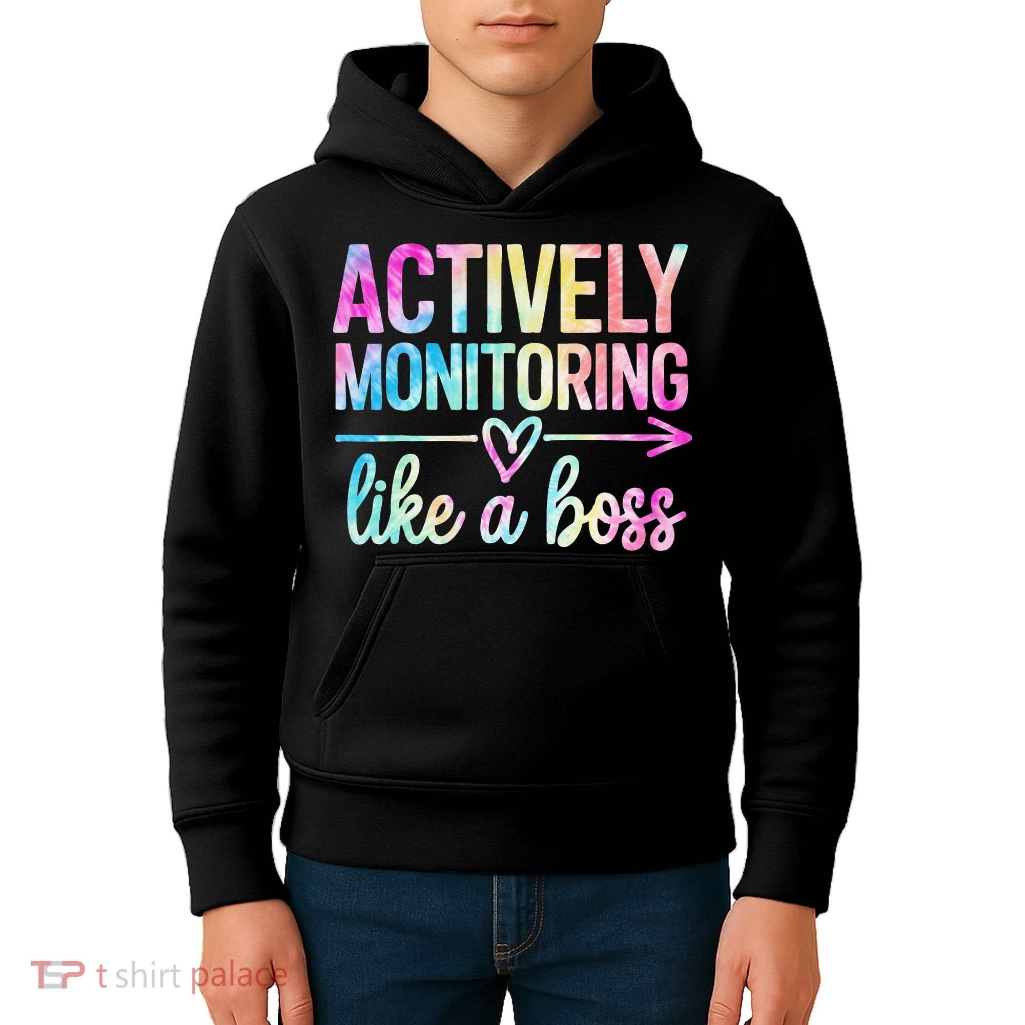 Actively Monitoring Like A Boss State Testing Day Teacher Kids Hoodie