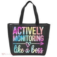 Actively Monitoring Like A Boss State Testing Day Teacher Tote Bag thumb 0