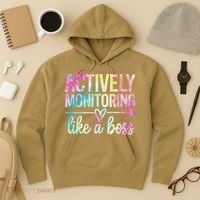 Actively Monitoring Like A Boss State Testing Day Teacher Hoodie thumb 3