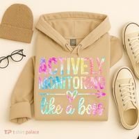 Actively Monitoring Like A Boss State Testing Day Teacher Hoodie thumb 4