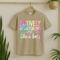 Actively Monitoring Like A Boss State Testing Day Teacher T-Shirt thumb 2