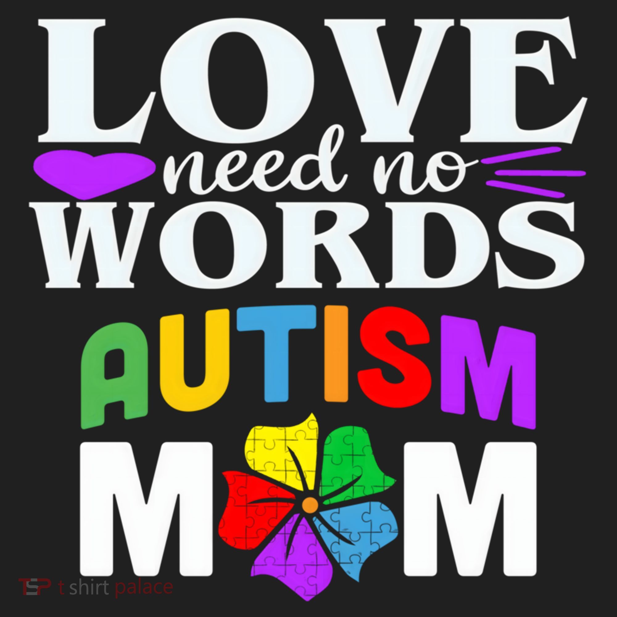 Autism Mom Love Needs No Words Funny Gift Cute Gift Golf Towel