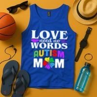 Autism Mom Love Needs No Words Funny Gift Cute Gift Tank Top thumb 4