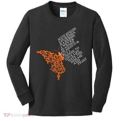 Acute Myeloid Leukemia Warrior Kids Long Sleeve Shirt