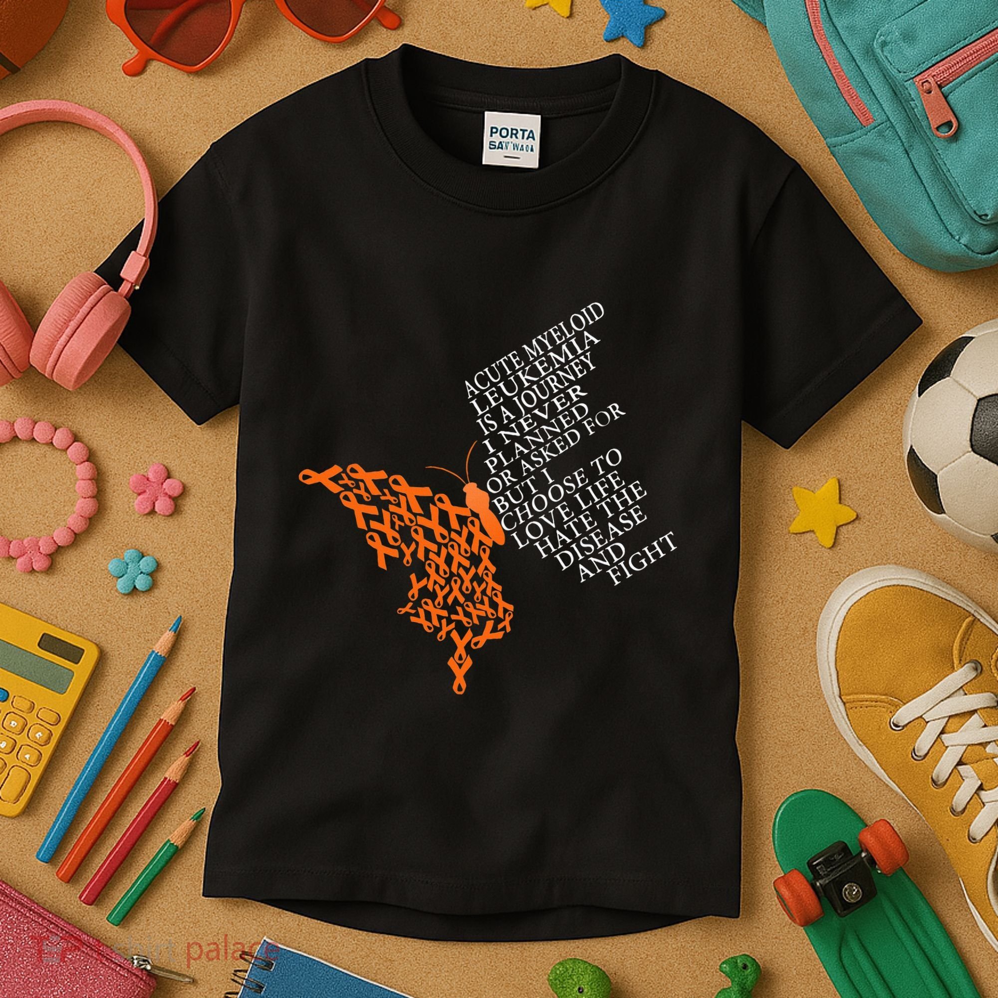 Acute Myeloid Leukemia Warrior Kids T-Shirt