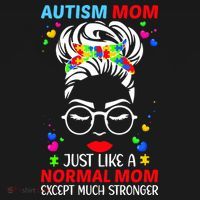 Autism Mom Much Stronger Awareness Messy Bun Puzzle Backpack thumb 2