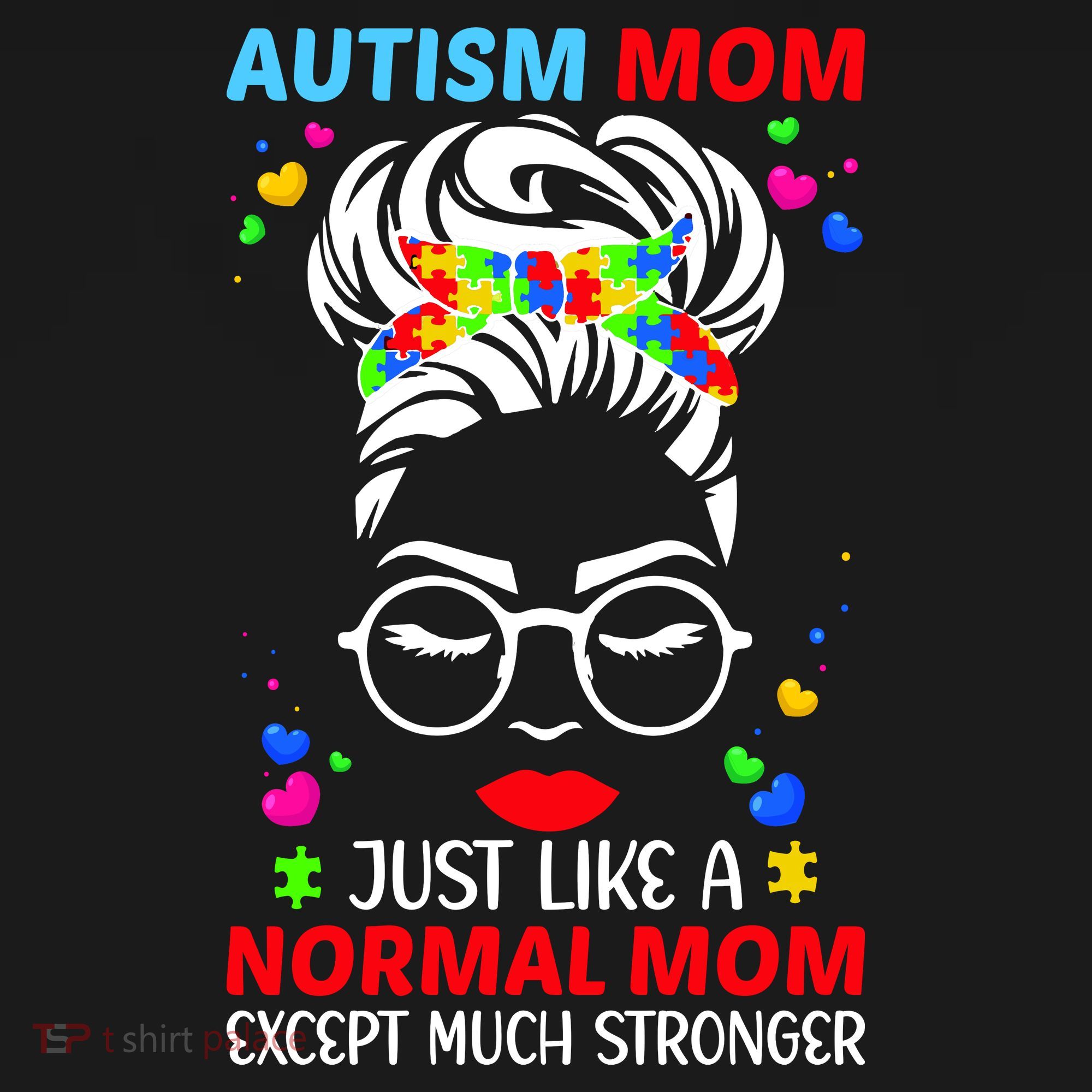 Autism Mom Much Stronger Awareness Messy Bun Puzzle Backpack