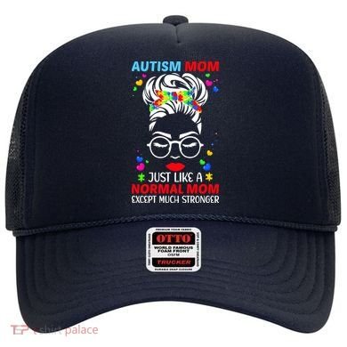 Autism Mom Much Stronger Awareness Messy Bun Puzzle Hat