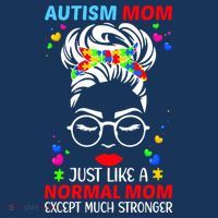 Autism Mom Much Stronger Awareness Messy Bun Puzzle Kids Sweatshirt thumb 2