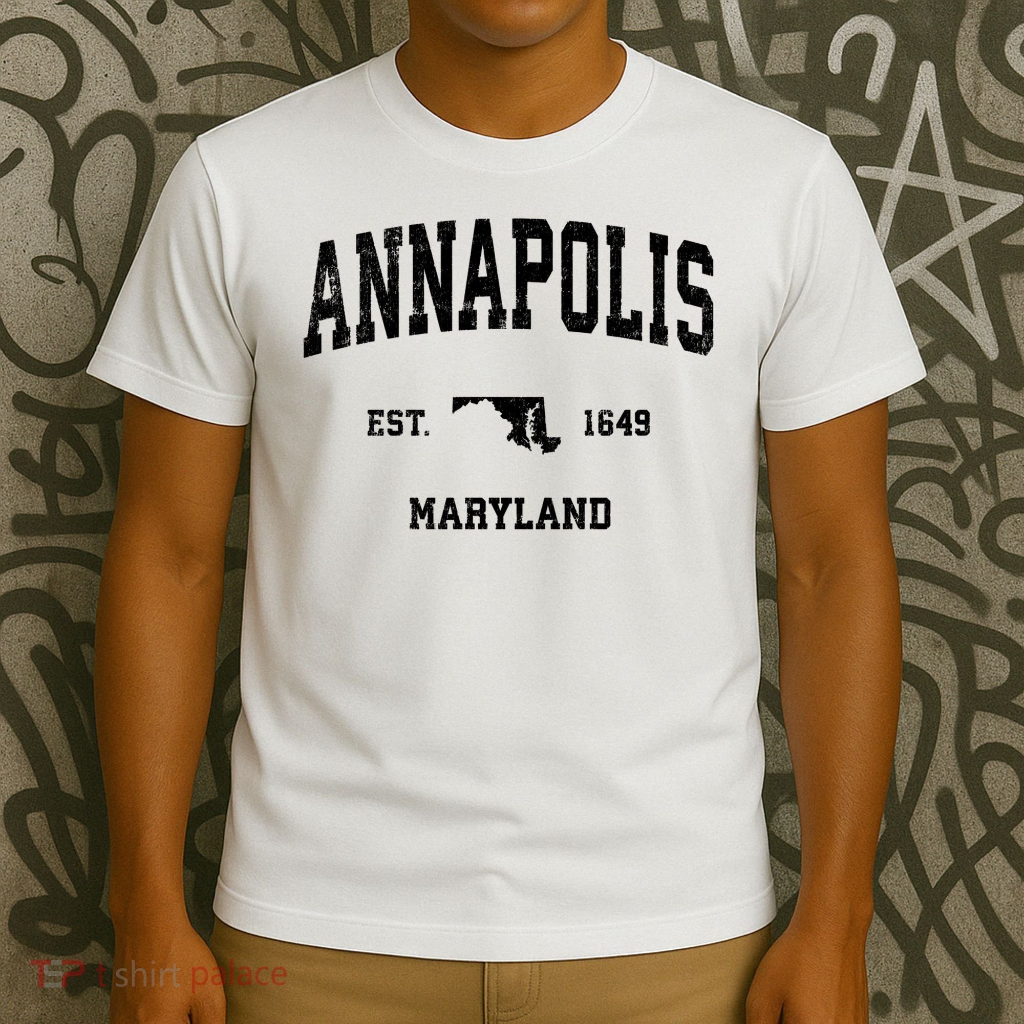 Annapolis Maryland MD Vintage Sports Print T-Shirt