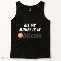 All My Money Is In Bitcoin, Funny Bitcoin Meme, BTC Crypto Tank Top thumb 2