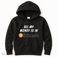 All My Money Is In Bitcoin, Funny Bitcoin Meme, BTC Crypto Kids Hoodie thumb 0