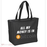 All My Money Is In Bitcoin, Funny Bitcoin Meme, BTC Crypto Tote Bag thumb 2