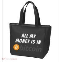 All My Money Is In Bitcoin, Funny Bitcoin Meme, BTC Crypto Tote Bag thumb 3