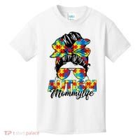 Autism Mommy Messy Bun Sunglasses Bandana Autism Awareness Kids T-Shirt thumb 0
