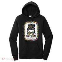 Autism Mom Messy Bun Puzzle Piece Awareness Mothers Day Women's Hoodie thumb 0