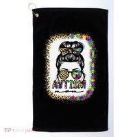 Autism Mom Messy Bun Puzzle Piece Awareness Mothers Day Golf Towel thumb 0