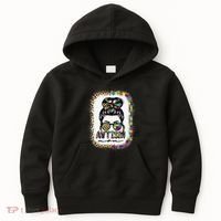 Autism Mom Messy Bun Puzzle Piece Awareness Mothers Day Kids Hoodie thumb 0