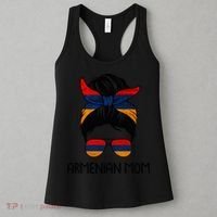 Armenian Mom Messy Bun Sunglasses Flag Mothers Day Women's Tank Top thumb 3