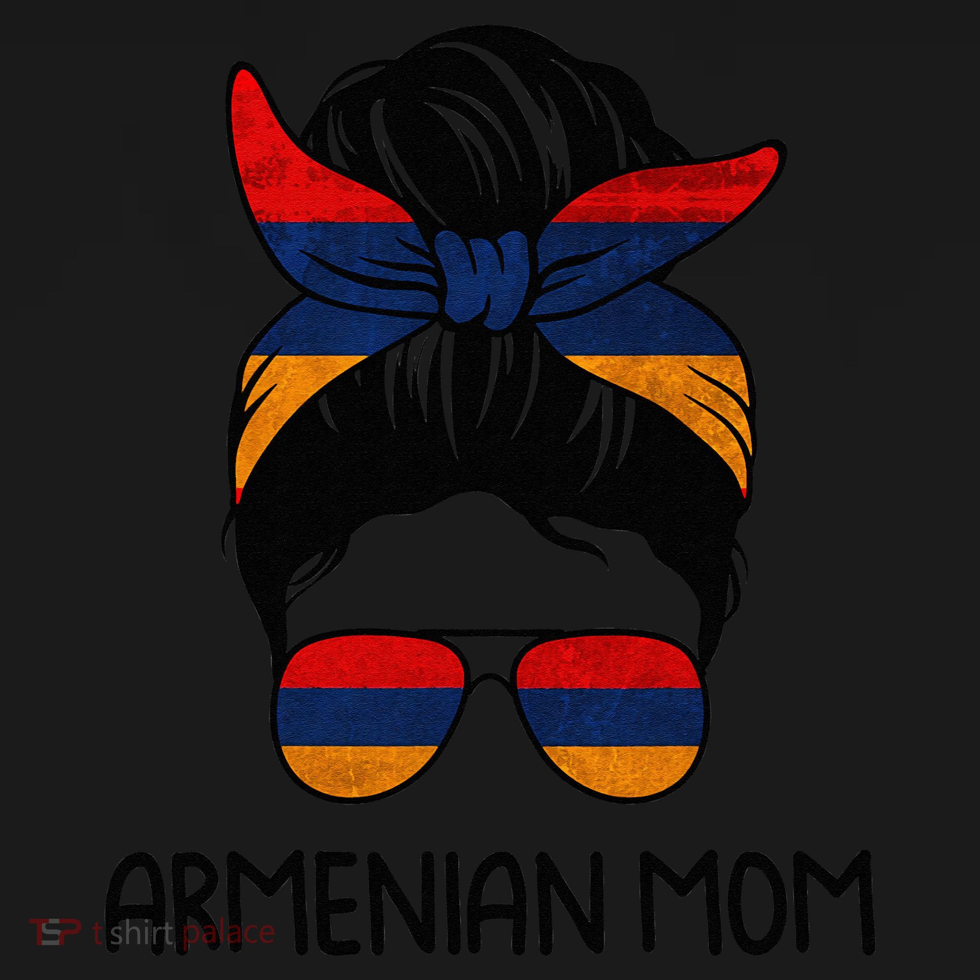 Armenian Mom Messy Bun Sunglasses Flag Mothers Day Women's Tank Top