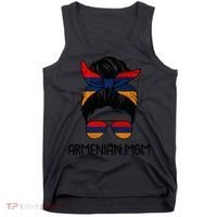 Armenian Mom Messy Bun Sunglasses Flag Mothers Day Tank Top thumb 0