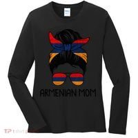 Armenian Mom Messy Bun Sunglasses Flag Mothers Day Women's Long Sleeve Shirt thumb 0