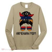 Armenian Mom Messy Bun Sunglasses Flag Mothers Day Long Sleeve Shirt thumb 0