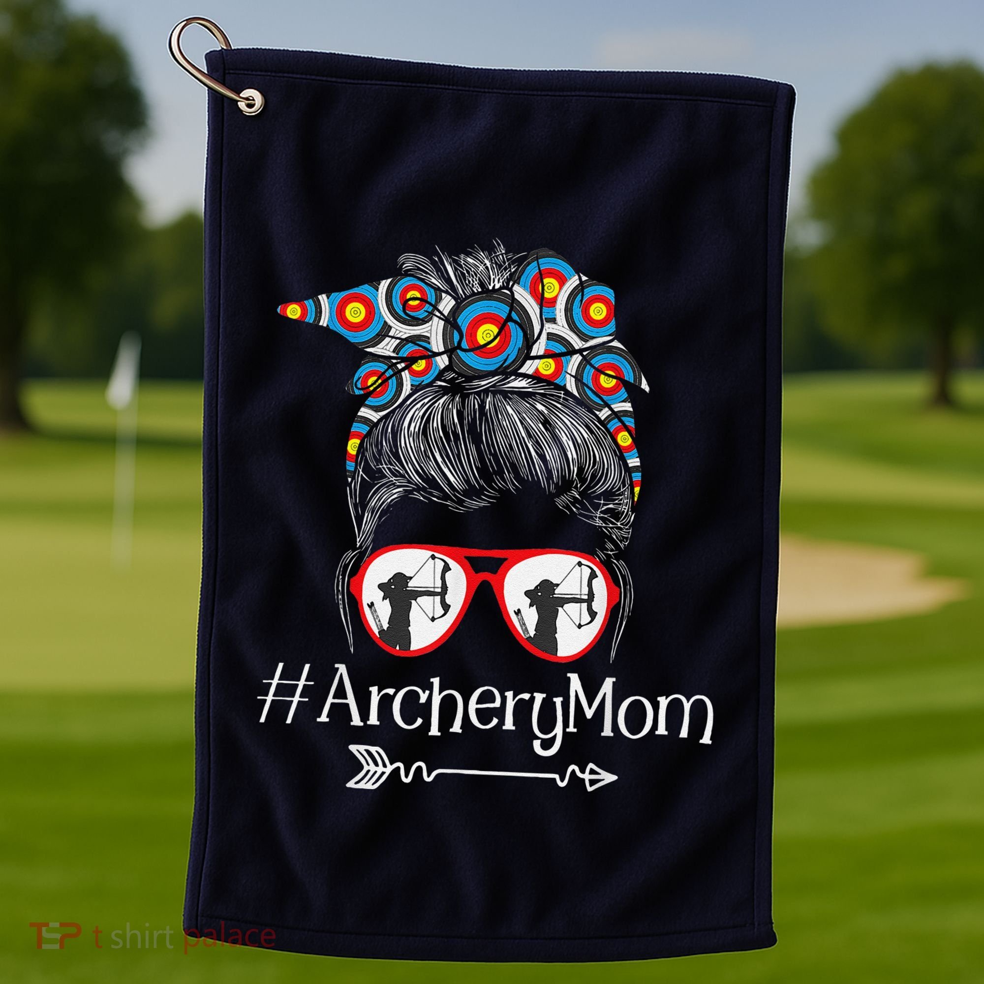 Archery Mom Mothers Day Bowhunter Archer Bowman Bows Golf Towel