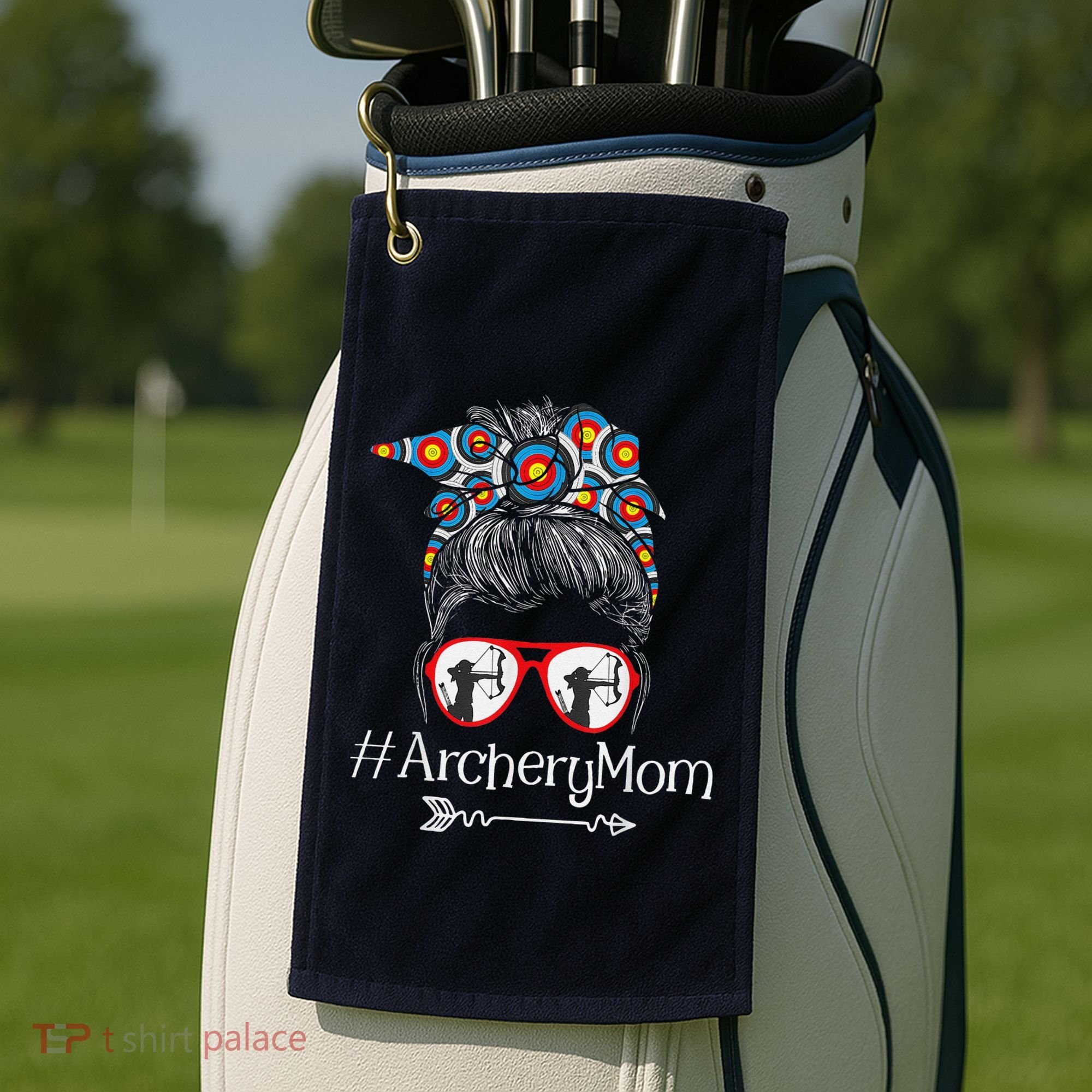 Archery Mom Mothers Day Bowhunter Archer Bowman Bows Golf Towel