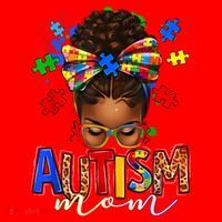 Autism Mom Messy Bun Black Women Autism Awareness Puzzle Santa Hat thumb 1