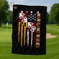 American Made Maryland Raised Golf Towel thumb 1