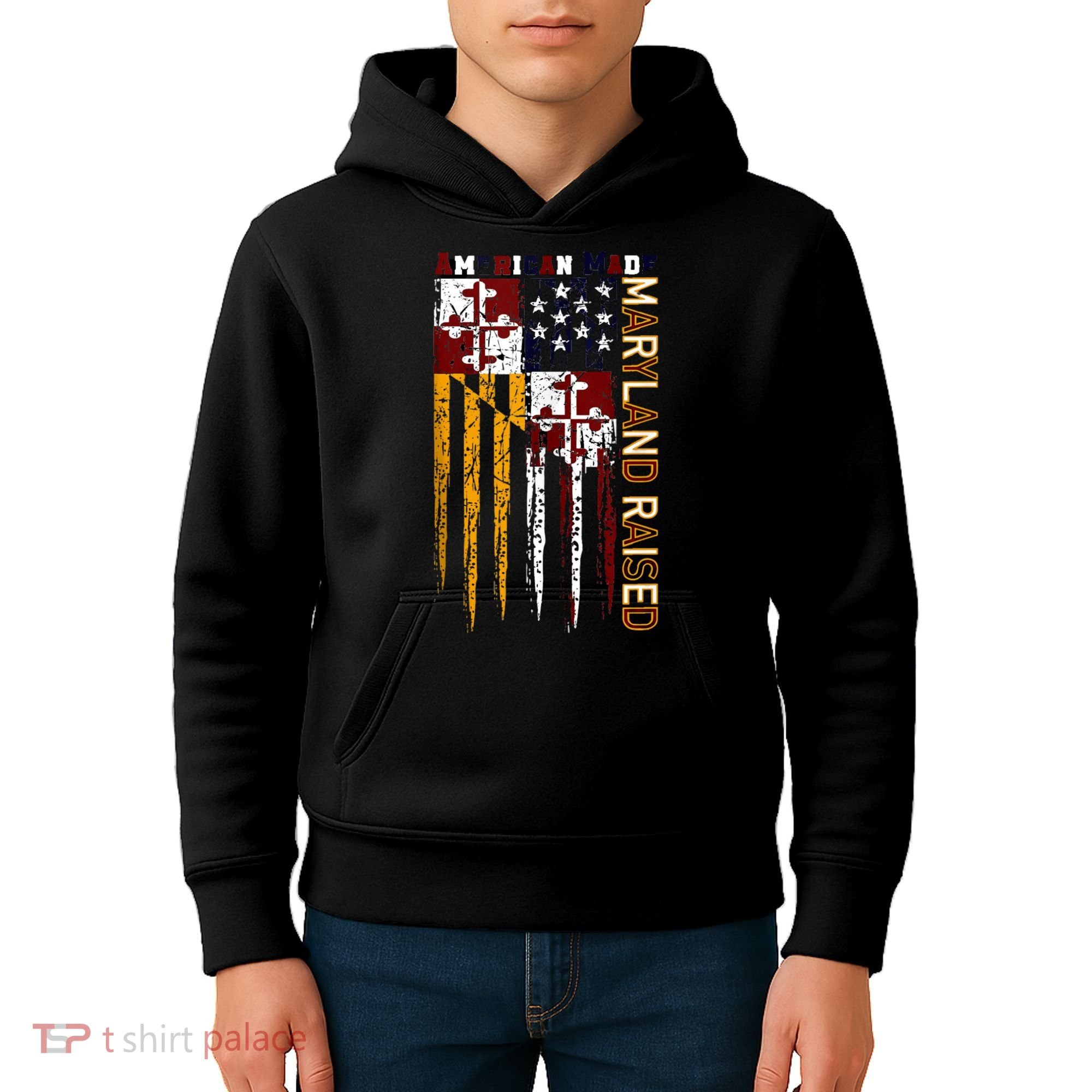 American Made Maryland Raised Kids Hoodie