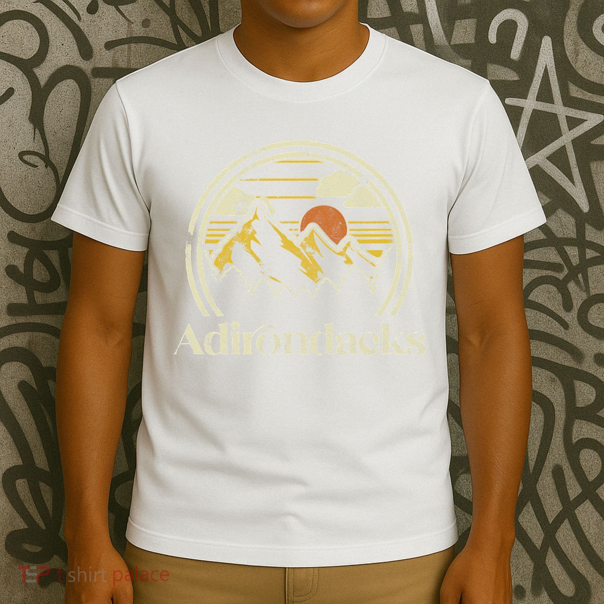 Adirondacks Mountains New York Vintage Hiking Camp Retro T-Shirt
