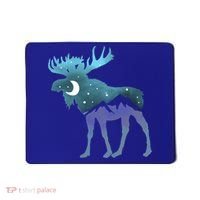 Artistic Moose Night Sky Moon And Stars Retro Graphic Cute Gift Mousepad thumb 0