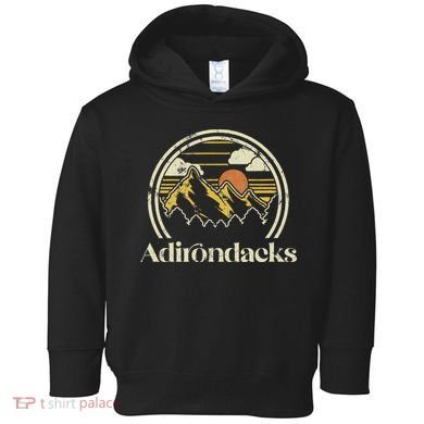 Adirondacks Mountains New York Vintage Hiking Camp Retro Toddler Hoodie