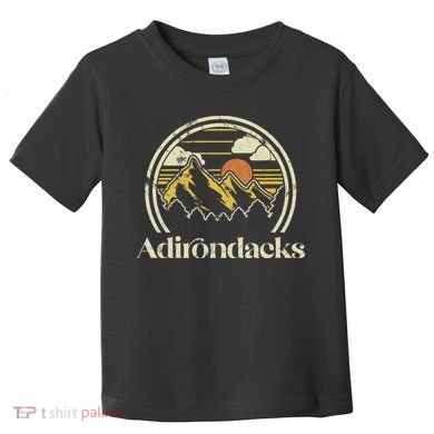 Adirondacks Mountains New York Vintage Hiking Camp Retro Toddler T-Shirt